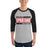 Man wearing Porter High School Spartans Unisex 3/4 Sleeve Raglan T-shirt 098