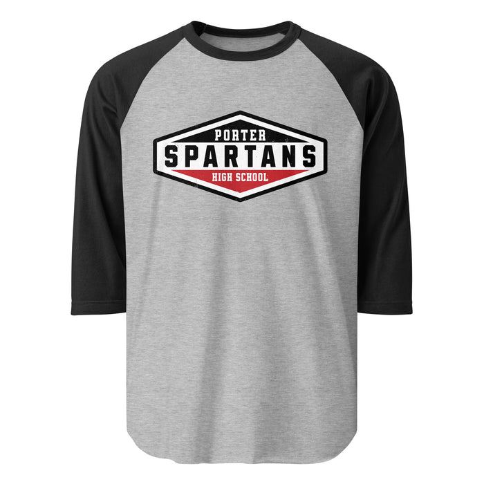 Porter High School Spartans Unisex 3/4 Sleeve Raglan T-shirt 009