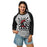 Woman wearing Porter High School Spartans Unisex 3/4 Sleeve Raglan T-shirt 226