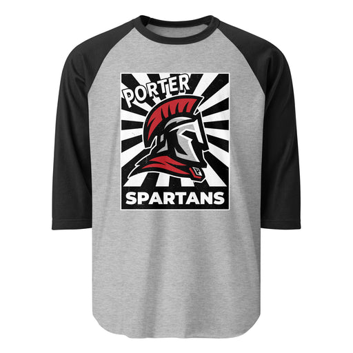 Porter High School Spartans Unisex 3/4 Sleeve Raglan T-shirt 226