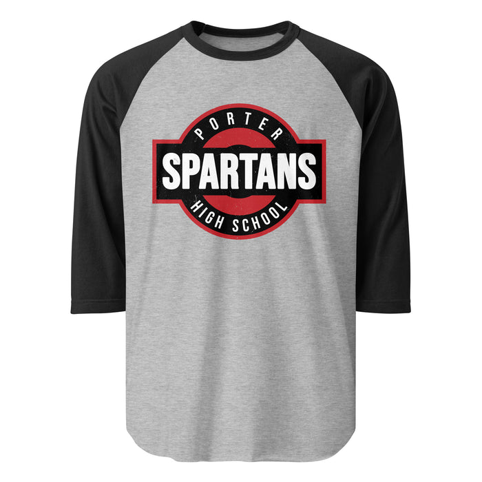 Porter High School Spartans Unisex 3/4 Sleeve Raglan T-shirt 011