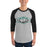 Man wearing Reagan High School Rattlers Unisex 3/4 sleeve Raglan T-shirt 009