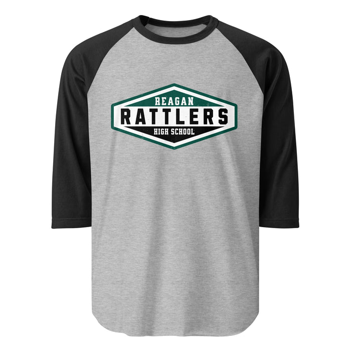 Reagan High School Rattlers Unisex 3/4 sleeve Raglan T-shirt 009