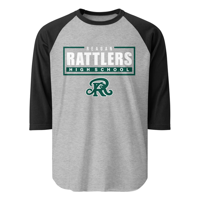 Reagan High School Rattlers Unisex 3/4 sleeve Raglan T-shirt 049