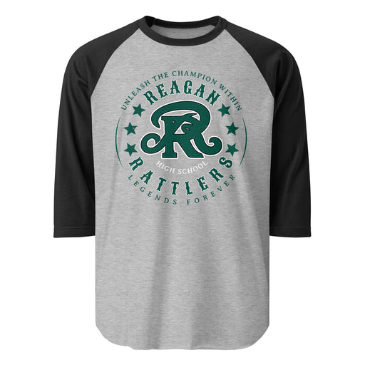 Reagan High School Rattlers Unisex 3/4 sleeve Raglan T-shirt 214