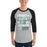 Man wearing Reagan High School Rattlers Unisex 3/4 sleeve Raglan T-shirt 232