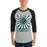 Man wearing Reagan High School Rattlers Unisex 3/4 sleeve Raglan T-shirt 226