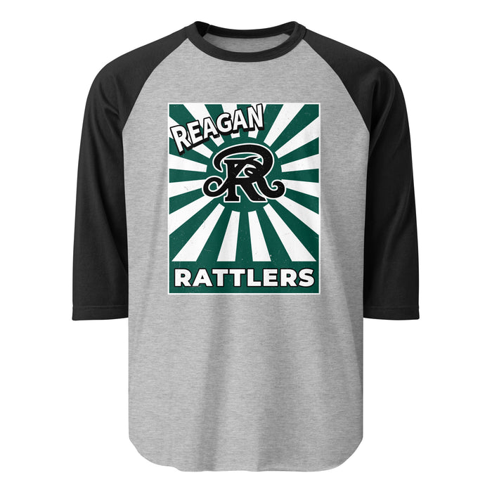 Reagan High School Rattlers Unisex 3/4 sleeve Raglan T-shirt 226