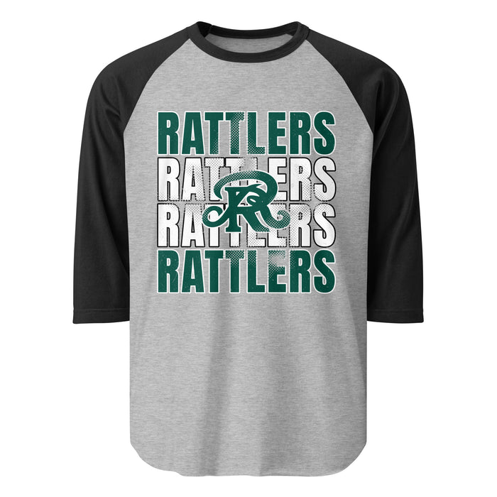 Reagan High School Rattlers Unisex 3/4 sleeve Raglan T-shirt 233