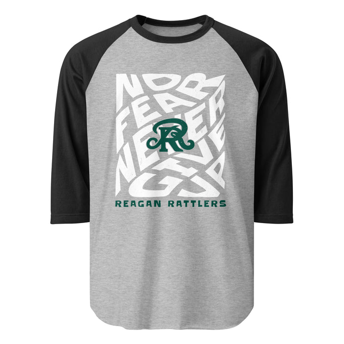Reagan High School Rattlers Unisex 3/4 sleeve Raglan T-shirt 236