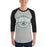 Man wearing Reagan High School Rattlers Unisex 3/4 sleeve Raglan T-shirt 211