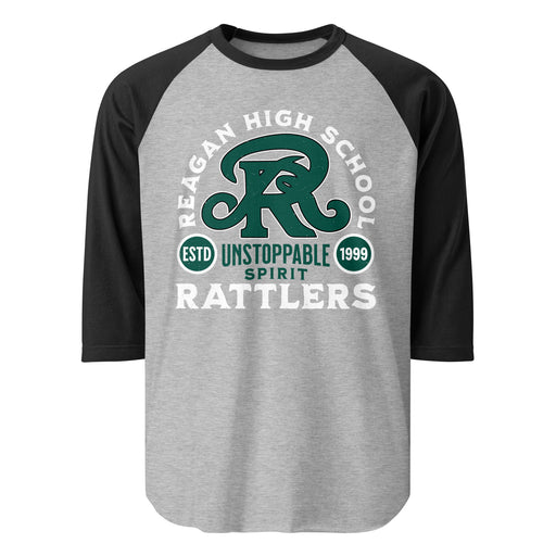 Reagan High School Rattlers Unisex 3/4 sleeve Raglan T-shirt 208