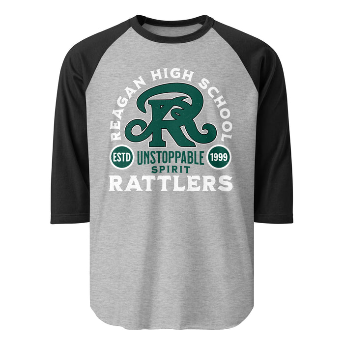 Reagan High School Rattlers Unisex 3/4 sleeve Raglan T-shirt 208