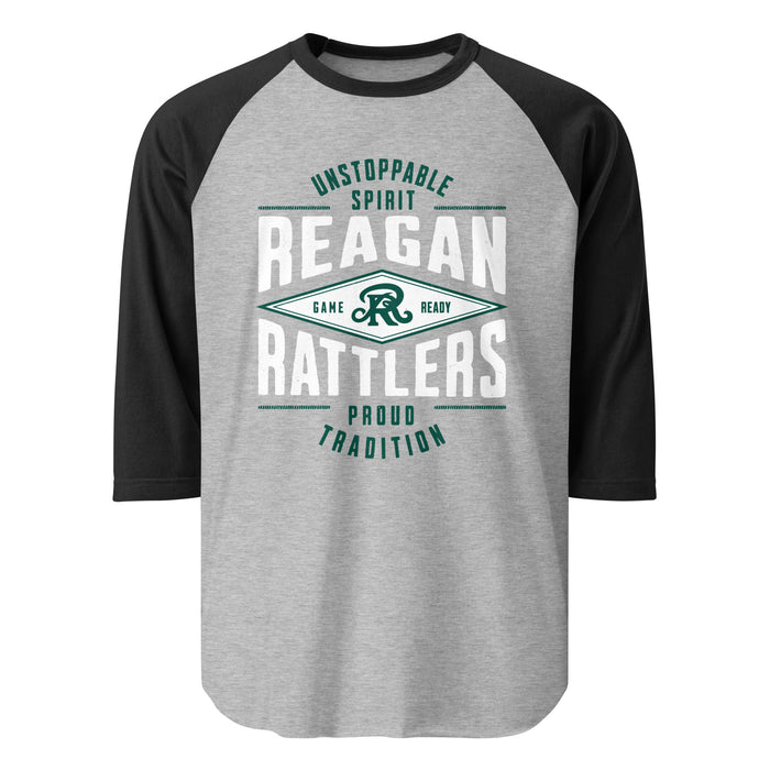 Reagan High School Rattlers Unisex 3/4 sleeve Raglan T-shirt 210