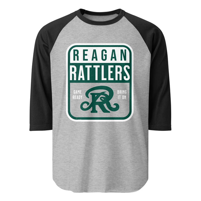 Reagan High School Rattlers Unisex 3/4 sleeve Raglan T-shirt 001