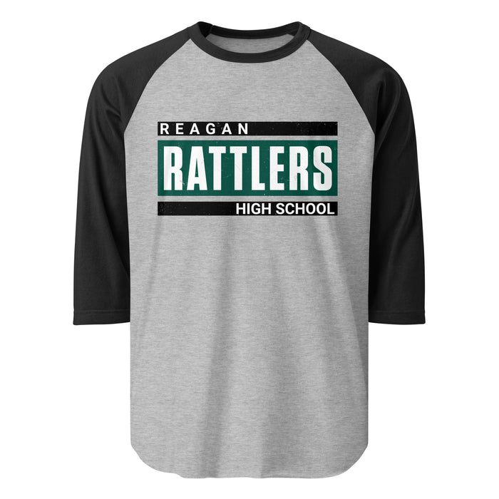 Reagan High School Rattlers Unisex 3/4 sleeve Raglan T-shirt 098
