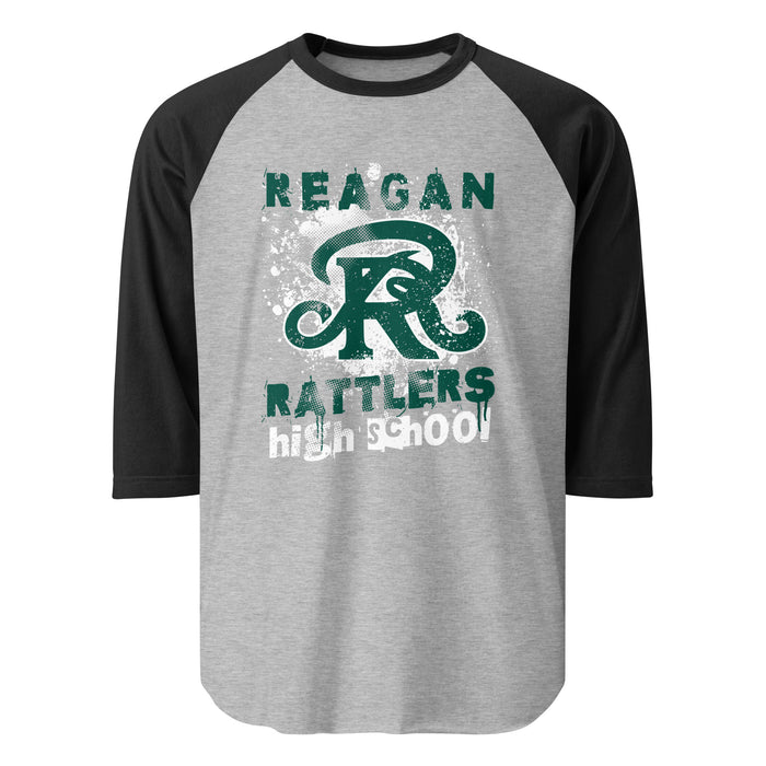 Reagan High School Rattlers Unisex 3/4 sleeve Raglan T-shirt 205