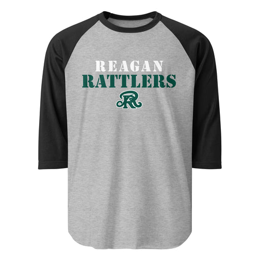 Reagan High School Rattlers Unisex 3/4 sleeve Raglan T-shirt 017