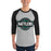 Man wearing Reagan High School Rattlers Unisex 3/4 sleeve Raglan T-shirt 011