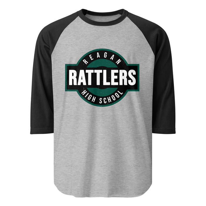 Reagan High School Rattlers Unisex 3/4 sleeve Raglan T-shirt 011