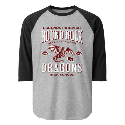 Round Rock High School Dragons Unisex 3/4 sleeve Raglan T-shirt 230
