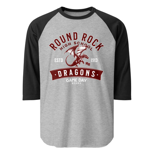 Round Rock High School Dragons Unisex 3/4 sleeve Raglan T-shirt 221