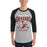 Man wearing Round Rock High School Dragons Unisex 3/4 sleeve Raglan T-shirt 213