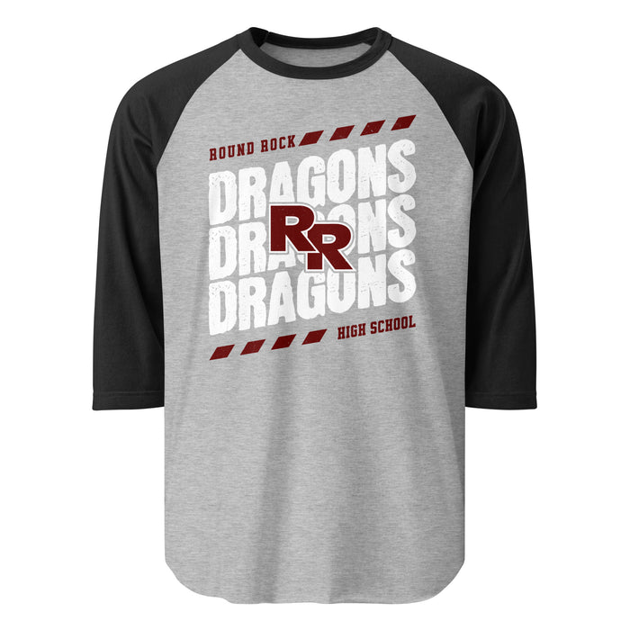 Round Rock High School Dragons Unisex 3/4 sleeve Raglan T-shirt 223
