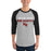 Man wearing Round Rock High School Dragons Unisex 3/4 sleeve Raglan T-shirt 017
