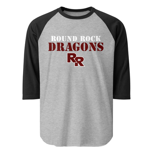 Round Rock High School Dragons Unisex 3/4 sleeve Raglan T-shirt 017