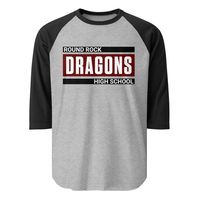 Round Rock High School Dragons Unisex 3/4 sleeve Raglan T-shirt 098