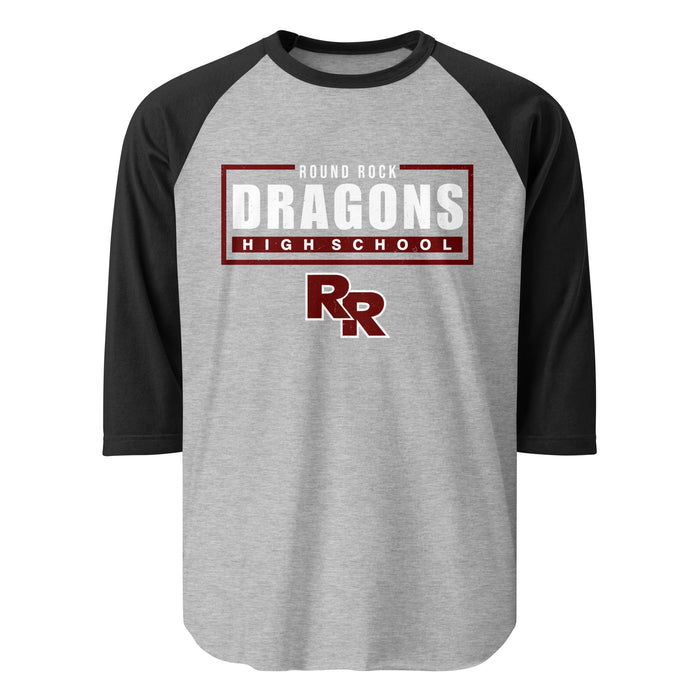 Round Rock High School Dragons Unisex 3/4 sleeve Raglan T-shirt 049