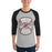 Man wearing Round Rock High School Dragons Unisex 3/4 sleeve Raglan T-shirt 207