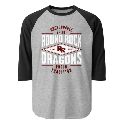 Round Rock High School Dragons Unisex 3/4 sleeve Raglan T-shirt 210