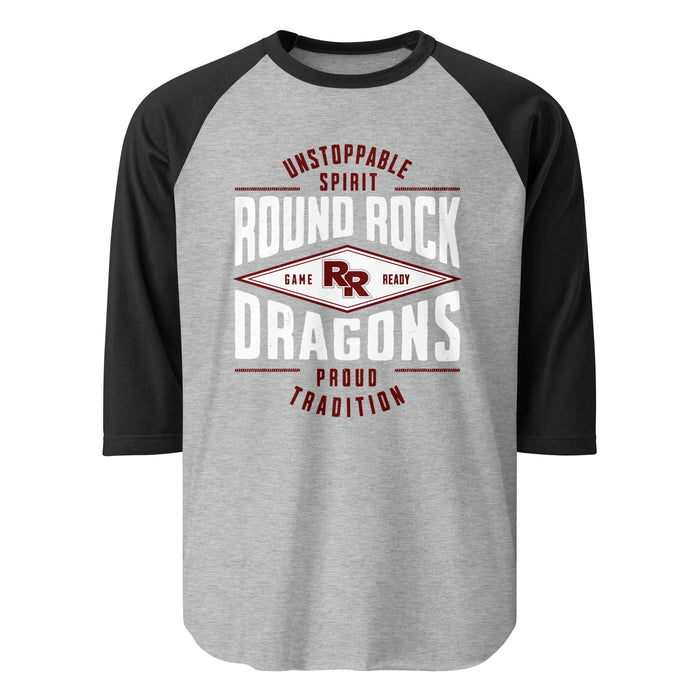 Round Rock High School Dragons Unisex 3/4 sleeve Raglan T-shirt 210