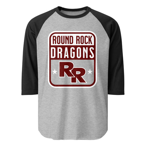 Round Rock High School Dragons Unisex 3/4 sleeve Raglan T-shirt 001