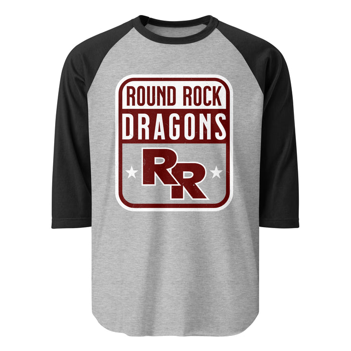 Round Rock High School Dragons Unisex 3/4 sleeve Raglan T-shirt 001
