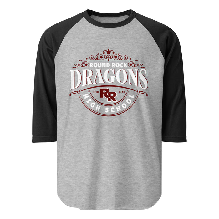 Round Rock High School Dragons Unisex 3/4 sleeve Raglan T-shirt 211