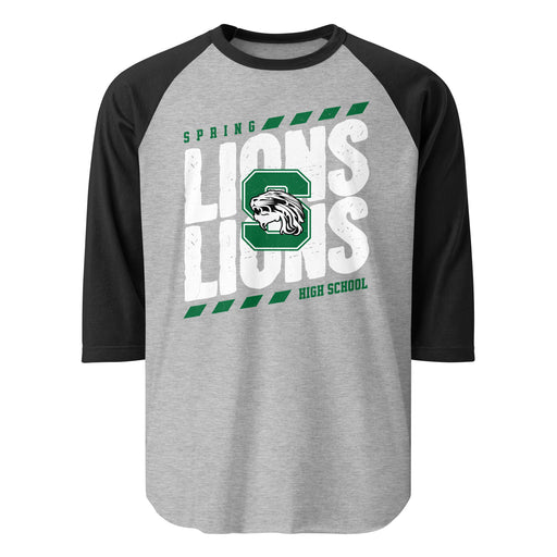 Spring High School Lions Unisex 3/4 Sleeve Raglan T-shirt 223