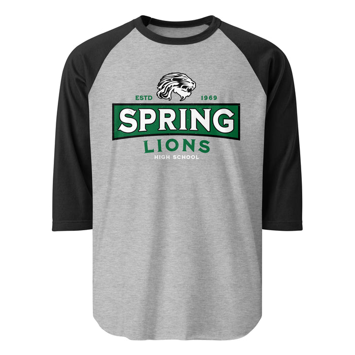 Spring High School Lions Unisex 3/4 Sleeve Raglan T-shirt 202