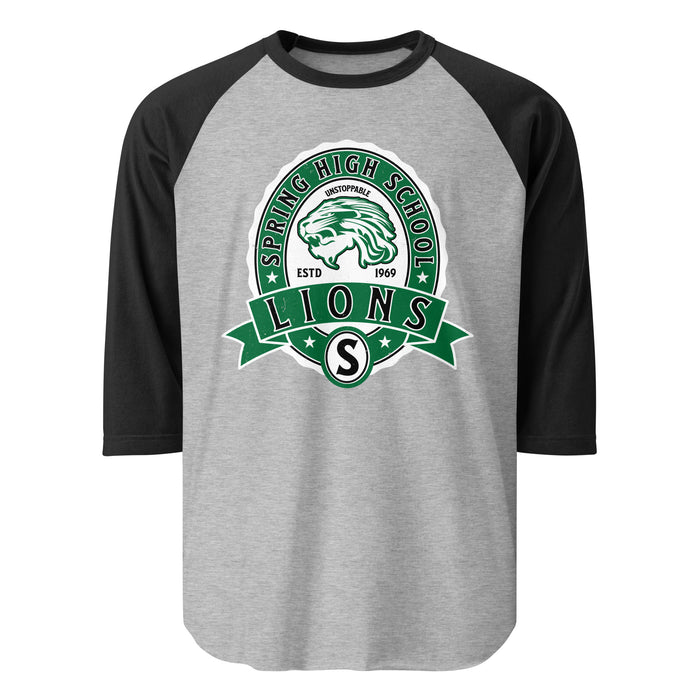 Spring High School Lions Unisex 3/4 Sleeve Raglan T-shirt 212A