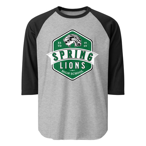 Spring High School Lions Unisex 3/4 Sleeve Raglan T-shirt 209A
