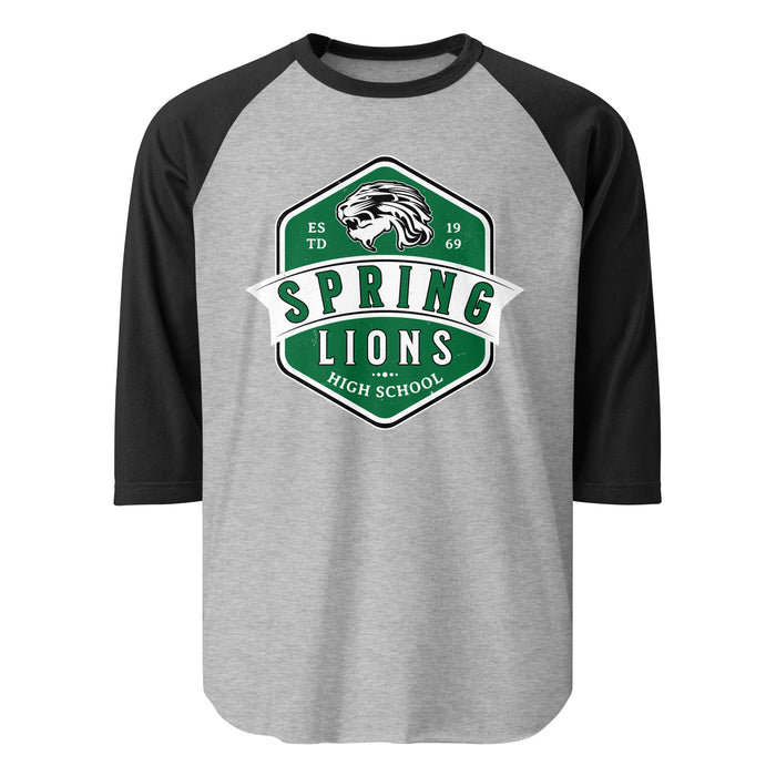 Spring High School Lions Unisex 3/4 Sleeve Raglan T-shirt 209A