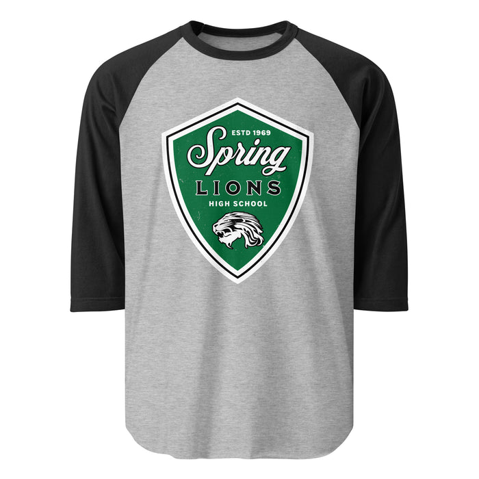 Spring High School Lions Unisex 3/4 Sleeve Raglan T-shirt 225A