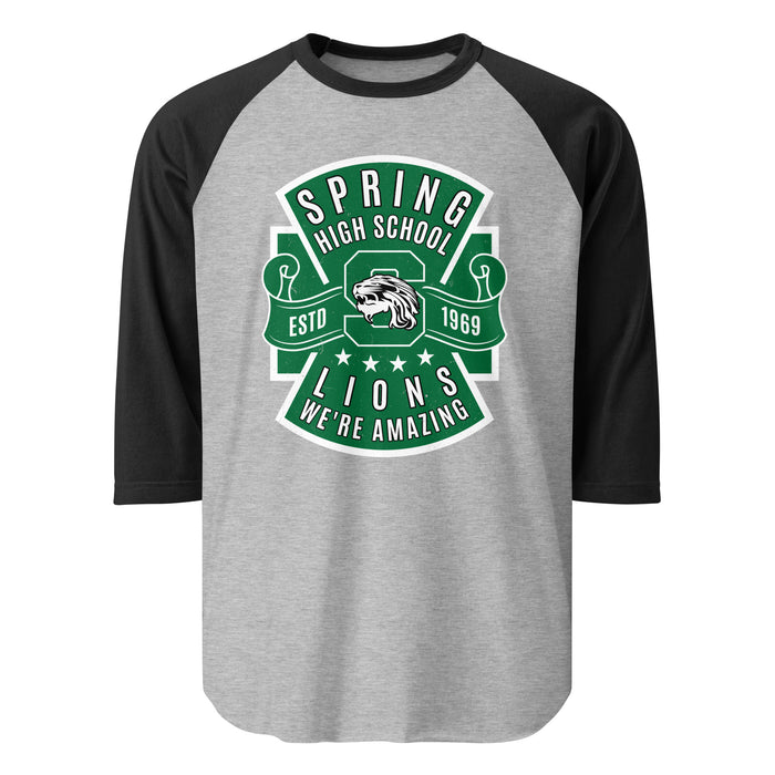 Spring High School Lions Unisex 3/4 Sleeve Raglan T-shirt 207A