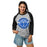 Woman wearing Taylor High School Mustangs Unisex 3/4 sleeve Raglan T-shirt 239