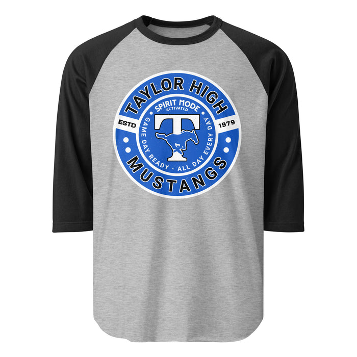 Taylor High School Mustangs Unisex 3/4 sleeve Raglan T-shirt 239