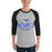Man wearing Taylor High School Mustangs Unisex 3/4 sleeve Raglan T-shirt 202