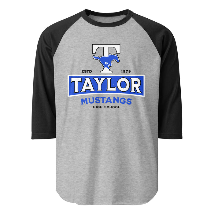 Taylor High School Mustangs Unisex 3/4 sleeve Raglan T-shirt 202
