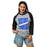 Woman wearing Taylor High School Mustangs Unisex 3/4 sleeve Raglan T-shirt 241